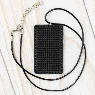 Аrtificial leather embroidery blank Pendant FLBE(BB)-018 Black