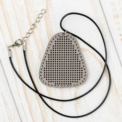 Аrtificial leather embroidery blank Pendant FLBE(BB)-019 Beige