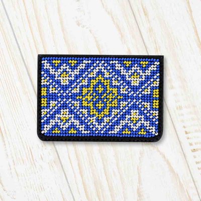 Bead embroidery kit on artificial leather ID Passport Cover FLBB-062