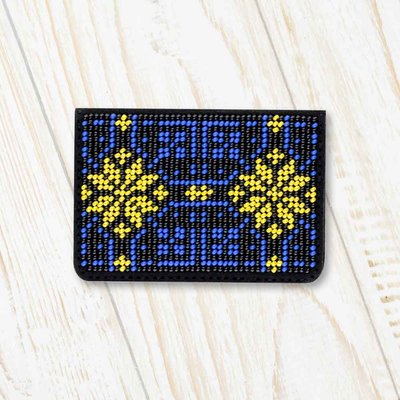 Bead embroidery kit on artificial leather ID Passport Cover FLBB-065