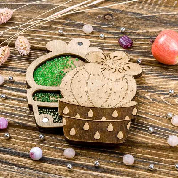 Bead organizer with wooden cover FLZB-098