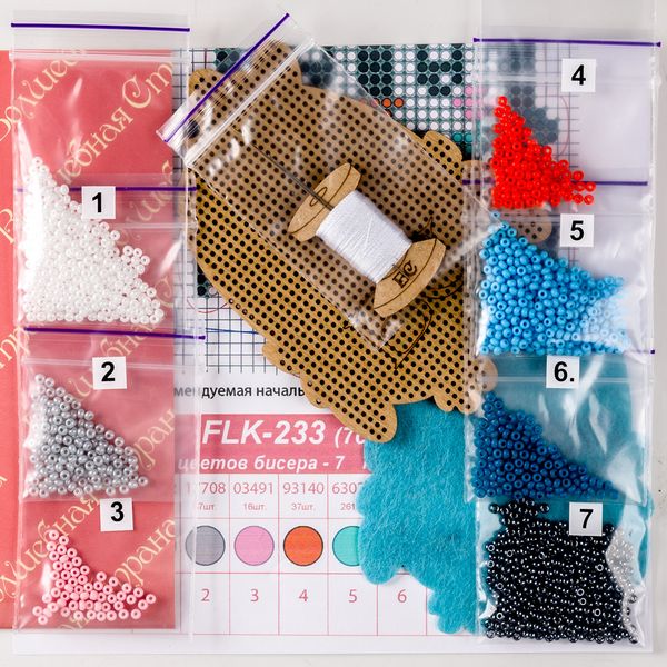 Bead embroidery kit on wood FLK-233