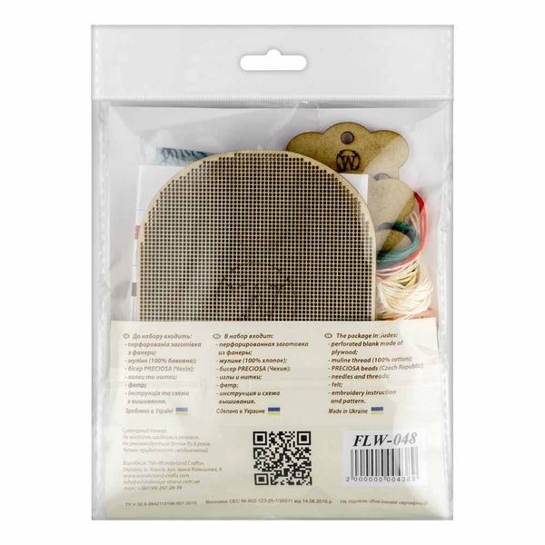 Cross-stitch kit on wood FLW-048