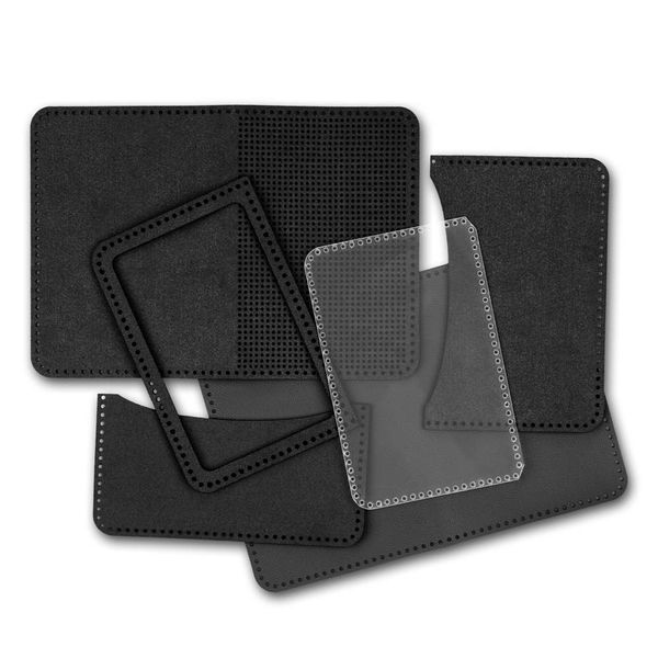 Заготовка для вышивки из искусственной кожи Обложка на ID паспорт FLBE(BB)-036 Черный