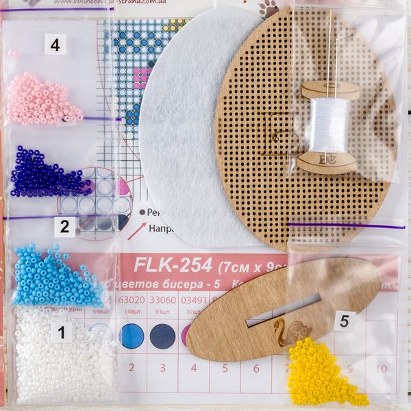 Bead embroidery kit on wood FLK-254