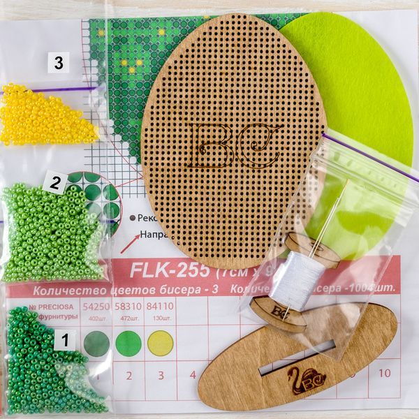 Bead embroidery kit on wood FLK-255