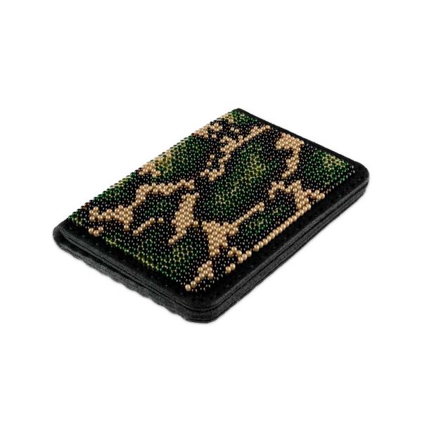 Bead embroidery kit on artificial leather ID Passport Cover FLBB-072