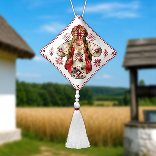 【トウ】Flawless Welcome to the Flatlands Набір для вишивки нитками на штучній шкірі «Етно-підвіска