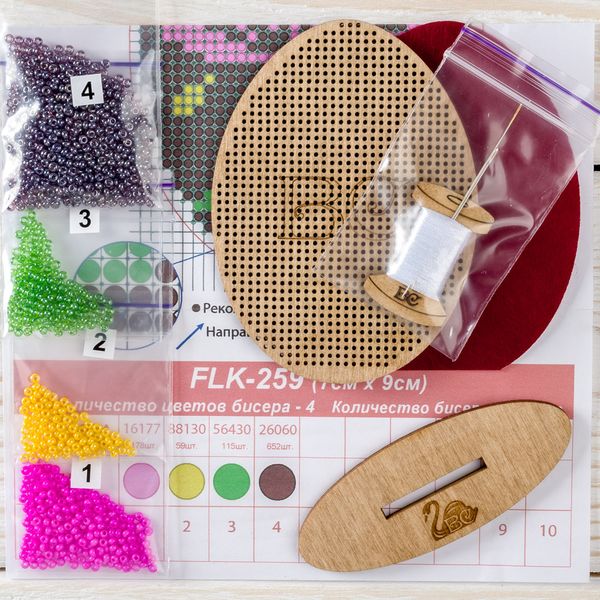Bead embroidery kit on wood FLK-259