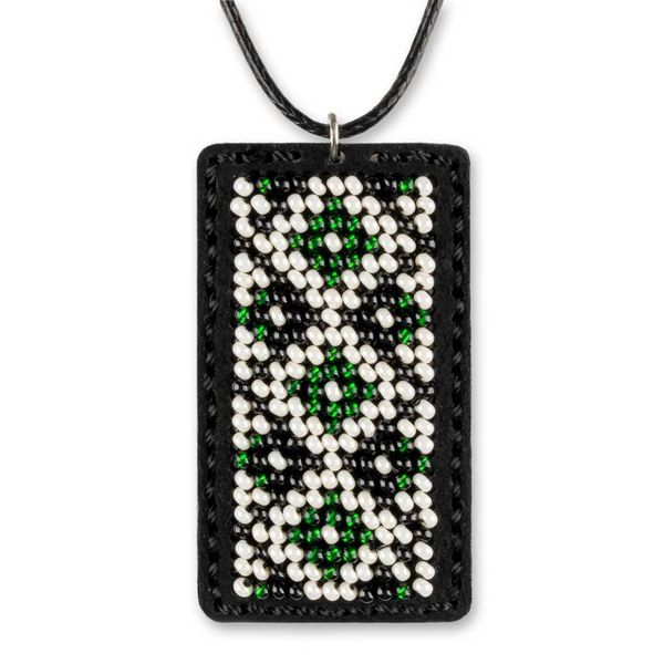 Bead embroidery kit on artificial leather Pendant FLBB-076