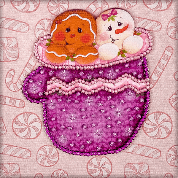 Bead embroidery magnet FLA-183