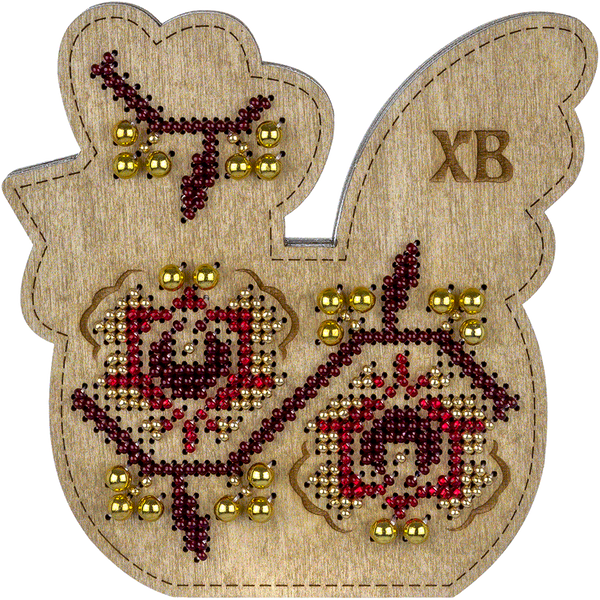 Bead embroidery kit on wood FLK-415