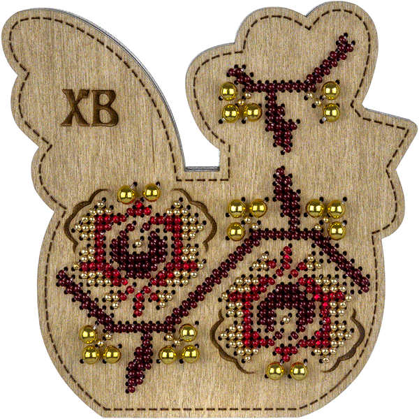 Bead embroidery kit on wood FLK-415