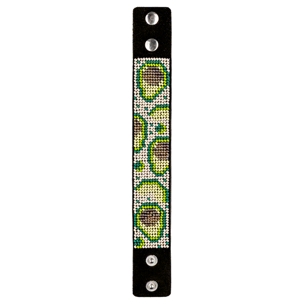 Bead embroidery kit on artificial leather Bracelet (3х22cm) FLBB-046 Black