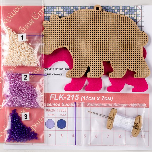 Bead embroidery kit on wood FLK-215