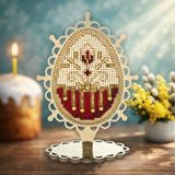 Набір для вишивки бісером на дерев&rsquo;яній основі &laquo;Писанка &ldquo;Рубінове сяйво&rdquo;&raquo; FLK-614 FLK-614 фото