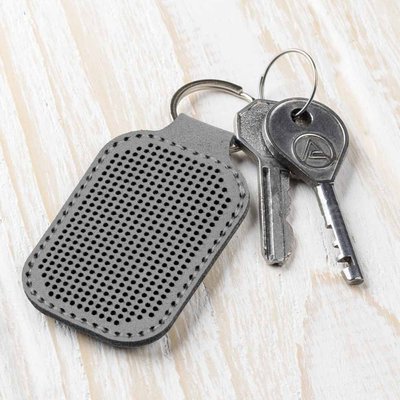 Аrtificial leather embroidery blank Key ring FLBE(BB)-004 Grey