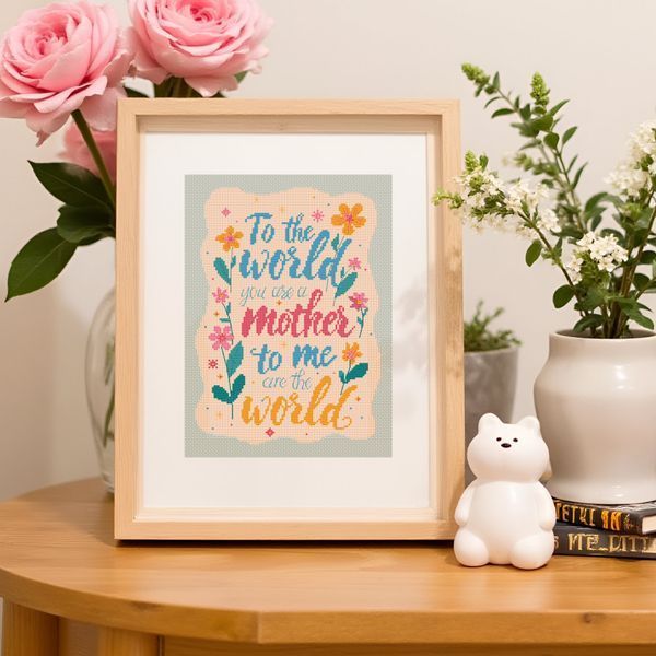 Электронная схема для вышивания крестиком &laquo;Mother &ndash; My Whole World&raquo; OBP-010