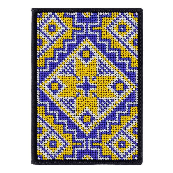 Bead embroidery kit on artificial leather Passport cover FLBB-053