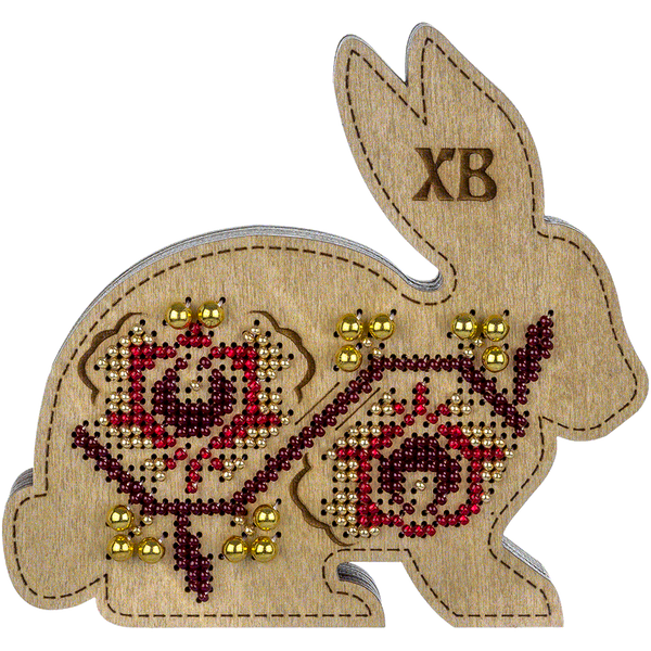 Bead embroidery kit on wood FLK-416