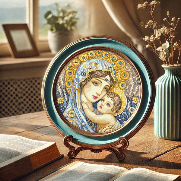 Cross-Stitch Pattern – "Virgin and Child" WLP-012