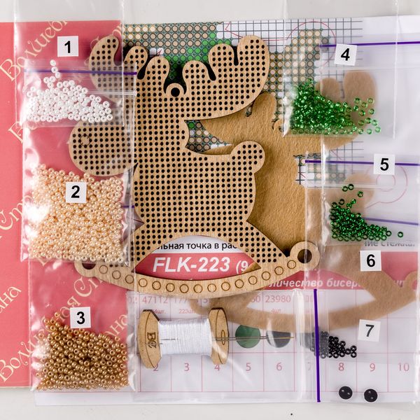 Bead embroidery kit on wood FLK-223