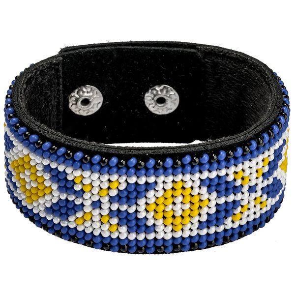 Bead embroidery kit on artificial leather Bracelet (3х22cm) FLBB-006 Black
