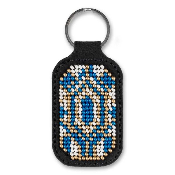 Bead embroidery kit on artificial leather Key ring FLBB-093