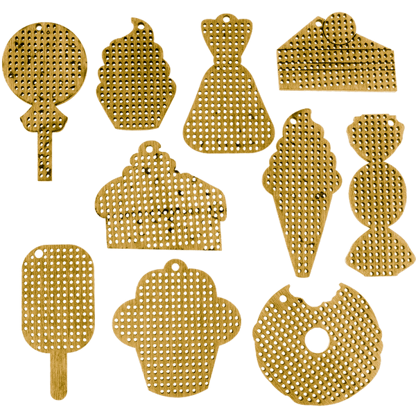 Set of blanks for embroidery on wood FLSW-003