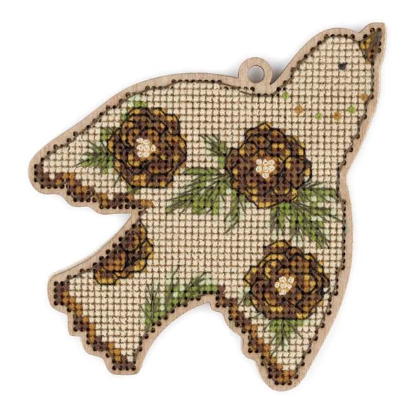 Cross-stitch kit on wood FLW-044