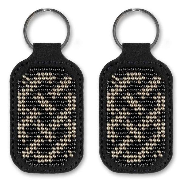 Bead embroidery kit on artificial leather Key ring FLBB-097
