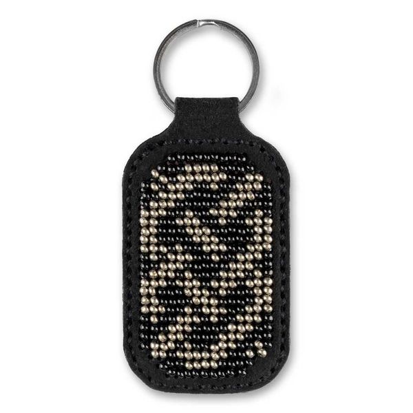 Bead embroidery kit on artificial leather Key ring FLBB-097