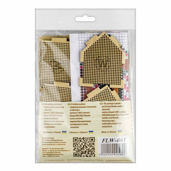 Cross-stitch kit on wood FLW-061