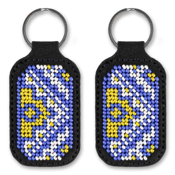 Bead embroidery kit on artificial leather Key ring FLBB-098
