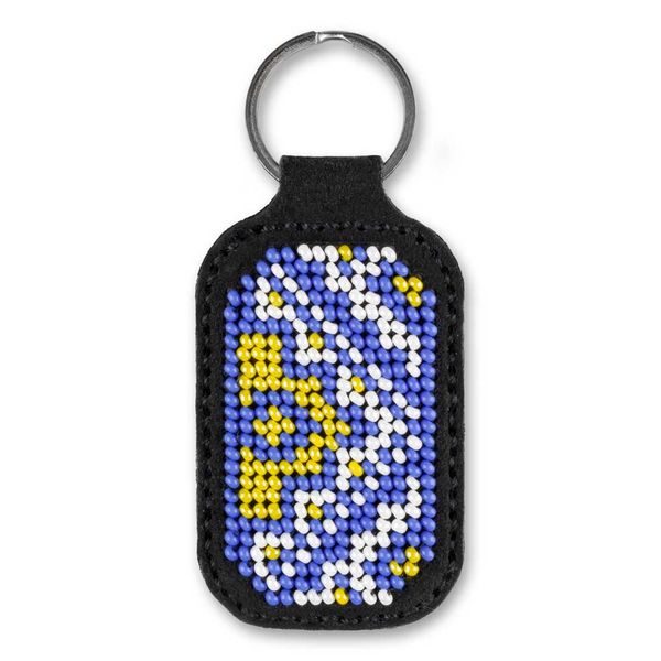 Bead embroidery kit on artificial leather Key ring FLBB-098