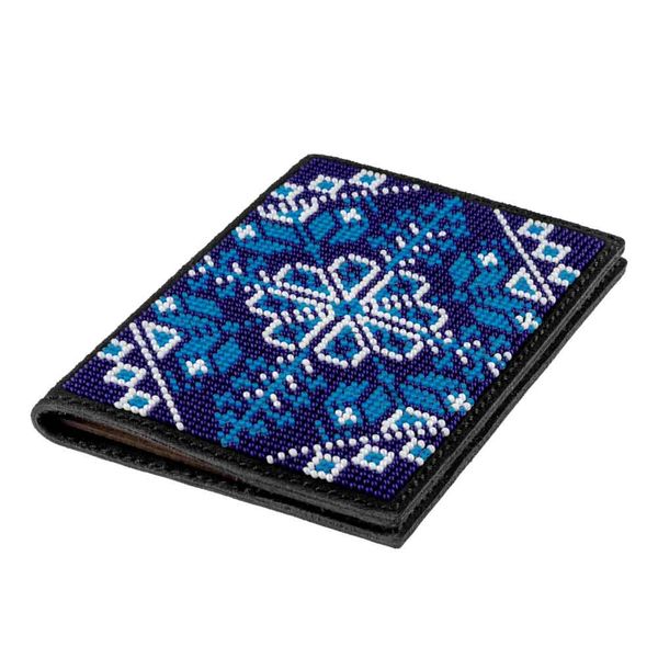 Bead embroidery kit on artificial leather Passport cover FLBB-055