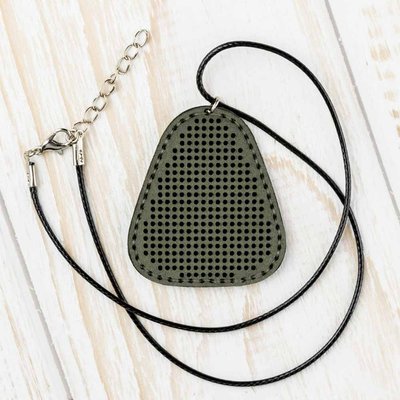 Аrtificial leather embroidery blank Pendant FLBE(BB)-023 Khaki