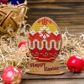 Набор для вышивания бисером на деревянной основе &laquo;Пасхальное яйцо &ldquo;Happy Easter&rdquo;&raquo; FLK-339 FLK-339 фото