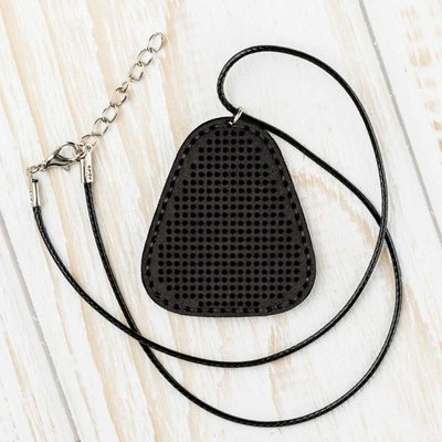 Аrtificial leather embroidery blank Pendant FLBE(BB)-024 Black