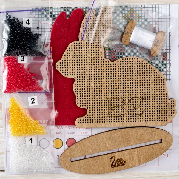 Bead embroidery kit on wood FLK-088